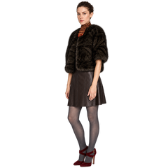 Women's Black Faux Fur Cropped Jacket