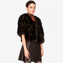 Women's Black Faux Fur Cropped Jacket