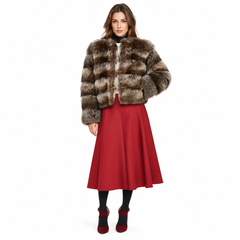 Natural Raccoon Fur Short Jacket