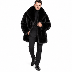 Men’s Black Fox Fur Jacket – Luxury Winter Outerwear
