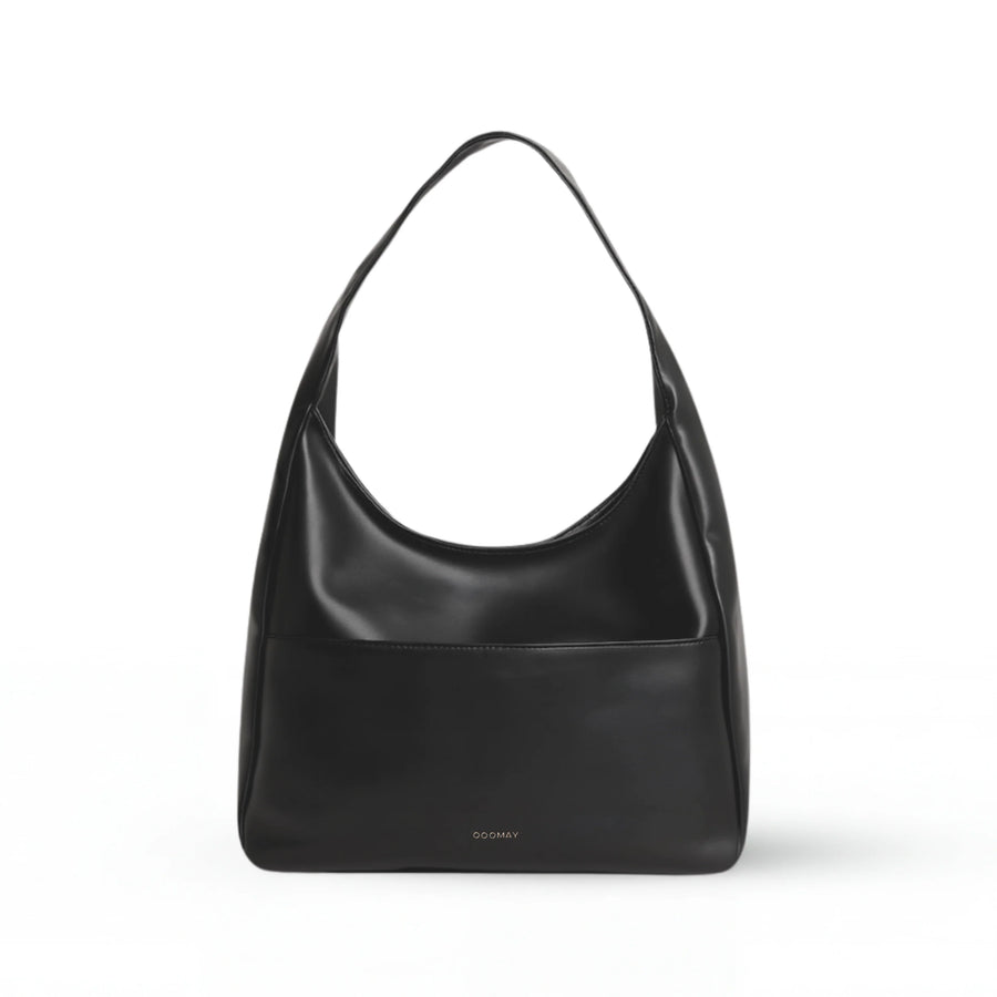 Women’s Black Leather Hobo Shoulder Bag – Classic Everyday Handbag