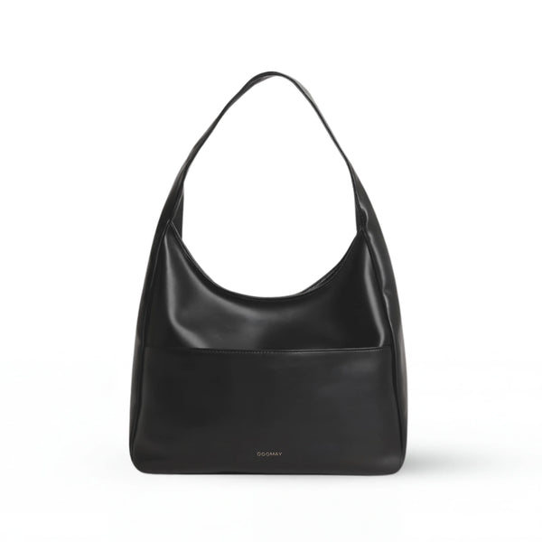 Women’s Black Leather Hobo Shoulder Bag – Classic Everyday Handbag