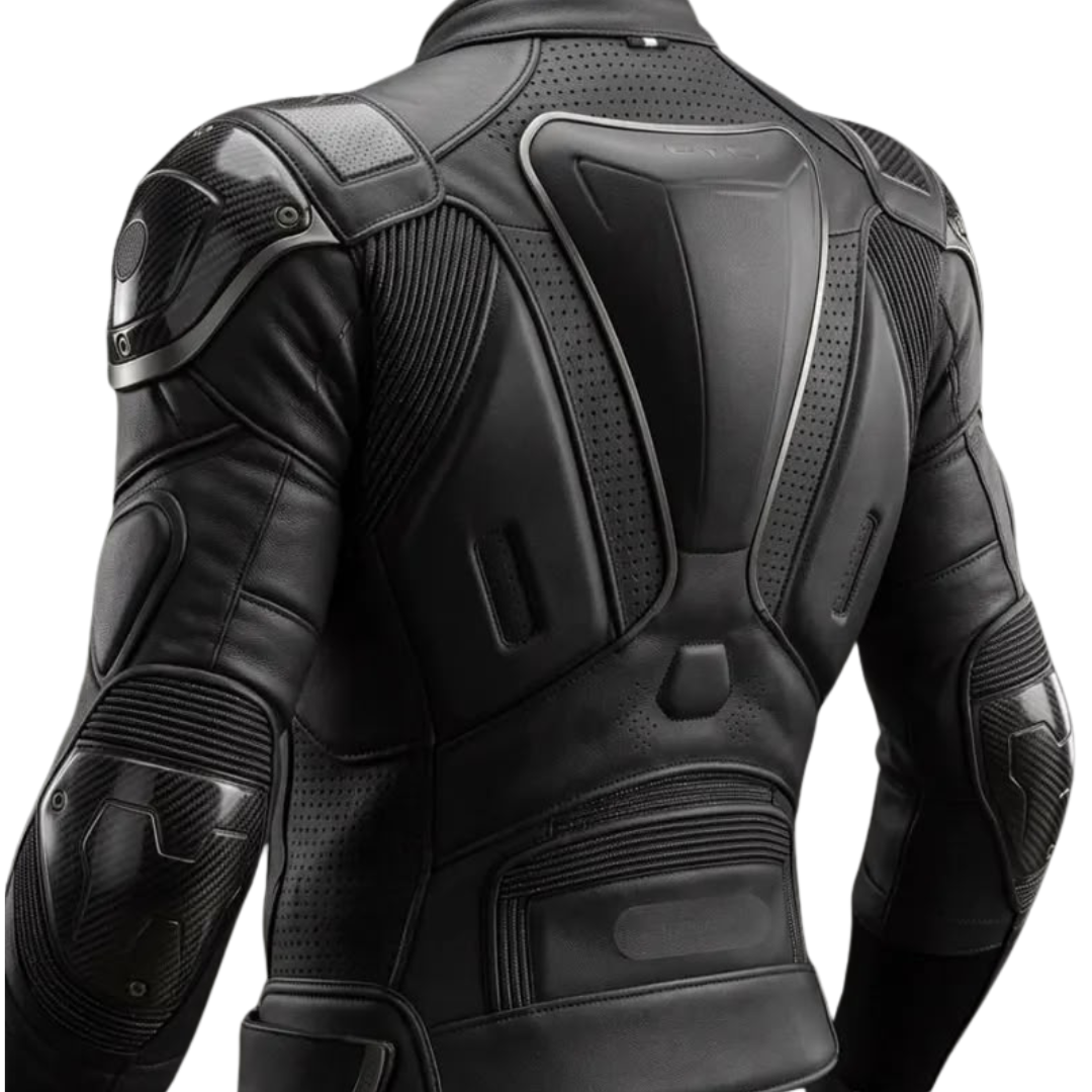 Men’s Black Armored Leather Motorcycle Jacket