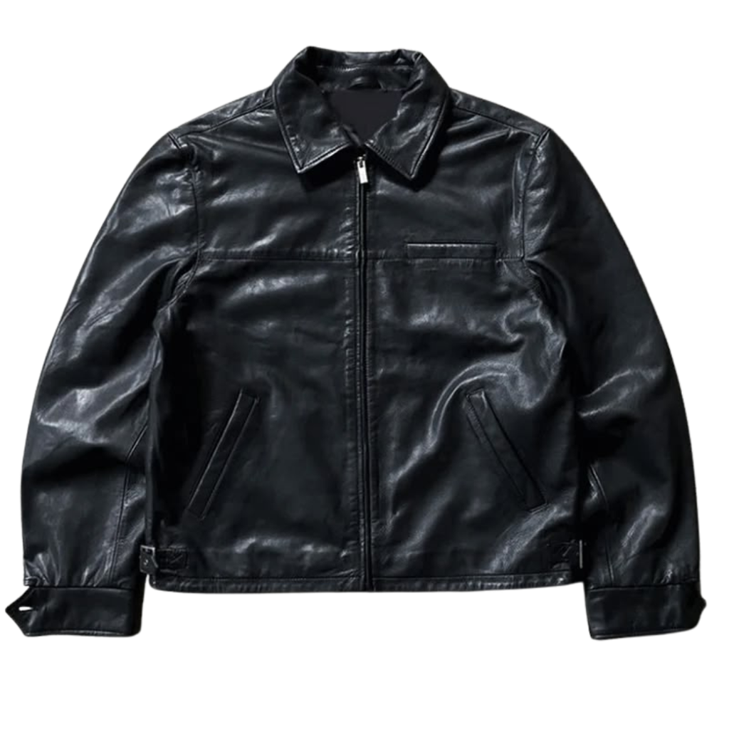 Men’s Black Leather Jacket & Pants Set – Premium Streetwear Outfit