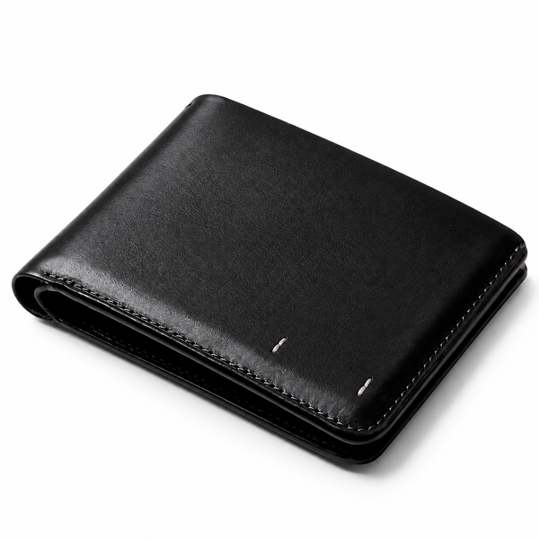 Men’s Classic Black Leather Bifold Wallet – Slim & Elegant Design