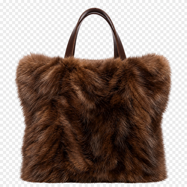 Women's Brown Faux Fur Tote Bag