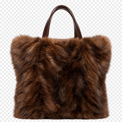 Women's Brown Faux Fur Tote Bag