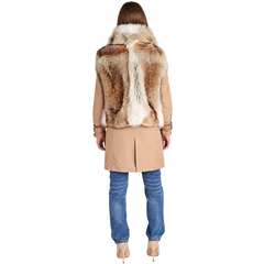 Women’s Coyote Fur Vest with Luxurious Fur Collar