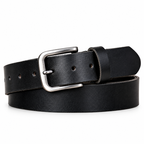 Premium Black Leather Belt for Men