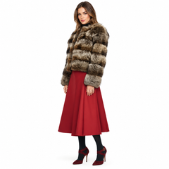 Natural Raccoon Fur Short Jacket