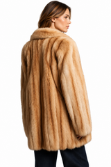 Women’s Luxury Faux Fur Coat – Warm Winter Longline Outerwear (Camel)