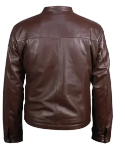 Cafe Racer Brown Genuine Leather Zipper Jacket