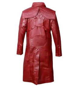 Mars Maroon Leather Trench Coat