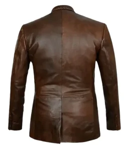 Men Dark-Brown-Real-Leather-Blazer