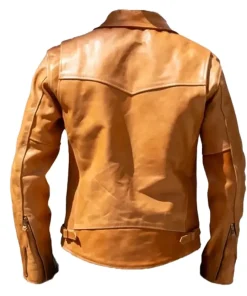 Men Ten Brown Shirt Style Collar Leather Jacket