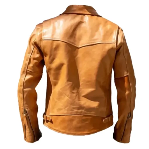 Men Ten Brown Shirt Style Collar Leather Jacket