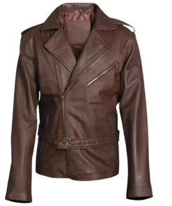 Mens-Biker-Brown-Leather-Jacket