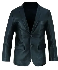 Men’s-Black-Luxurious-Leather-Blazer