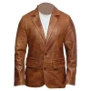 Men’s Brown Leather Blazer