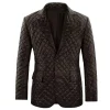 Men’s Elegant Brown Quilted Blazer