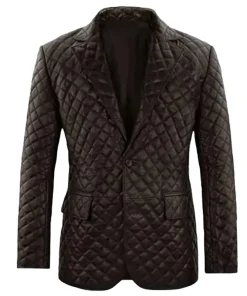 Men’s Elegant Brown Quilted Blazer