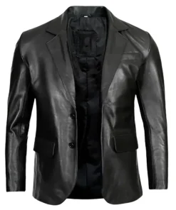 Men’s-Real-Lambskin-Leather-Black-Blazer