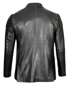 Men’s-Real-Lambskin-Leather-Two-Button-Black-Blazer