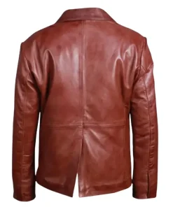 Mens Slim fit Brown Genuine Leather Blazer