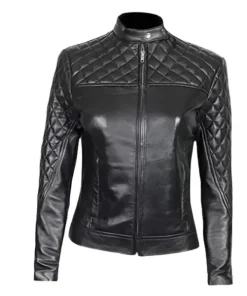 Womens-Black-Quilted-Leather-Jacket