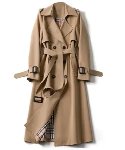 Womens-Brown-Wool-Trench-Coat