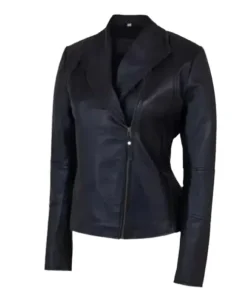 Womens-Shawl-Collar-Black-Leather-Jacket