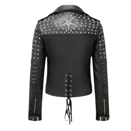 studdedbikerstyleblackleatherjacket