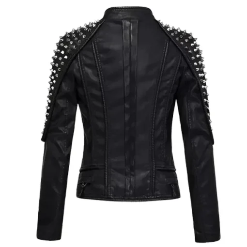 womensblackpunkleathermotojacket