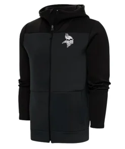 Minnesota Vikings Antigua Charcoal Black Hoodie