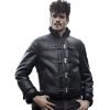 Men's Black Sheepskin Motorcycle Leather Jacket