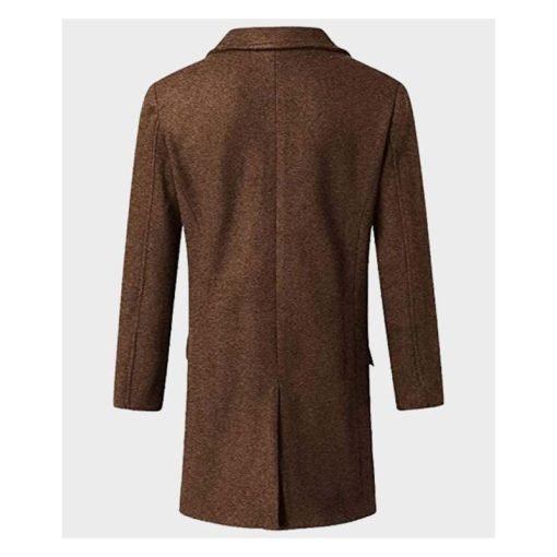 "Make a statement with the Men's Double Breasted Brown Coat! This classic coat features a sophisticated double-breasted design, premium materials, and a warm brown color, perfect for a stylish, elegant, and timeless look that's sure to turn heads."