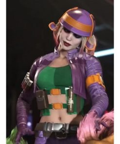 Injustice 2 Harley Quinn Purple Leather Jacket