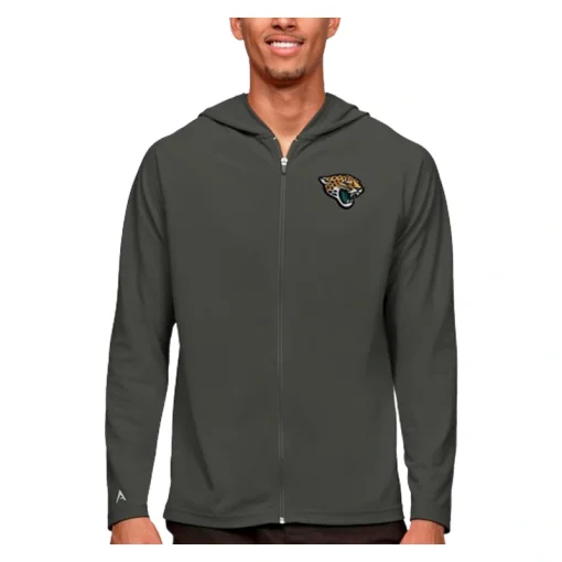 Jacksonville Jaguars Logo Antigua Charcoal Hoodie