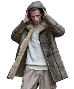 Men's B7 Hooded Shearling Jacket Coat