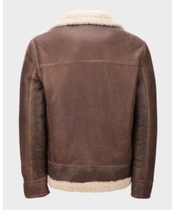 Mens Aviator Shearling Light Brown Jacket