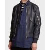 Mens Black Multi Pockets Flight Bomber Jacket