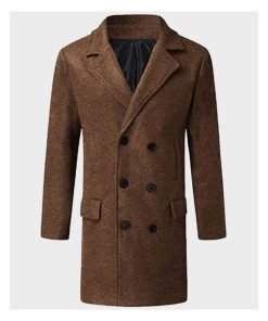 "Make a statement with the Men's Double Breasted Brown Coat! This classic coat features a sophisticated double-breasted design, premium materials, and a warm brown color, perfect for a stylish, elegant, and timeless look that's sure to turn heads."