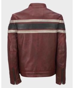 Mens Retro Red Waxed Vintage Leather Jacket