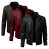 Men's Stand Collar Casual Leather Jacket