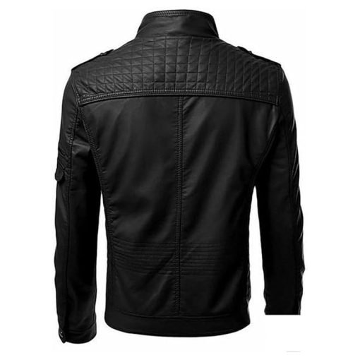 Men's Stand Collar Casual Leather Jacket