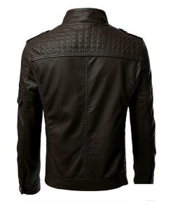 Men's Stand Collar Casual Leather Jacket