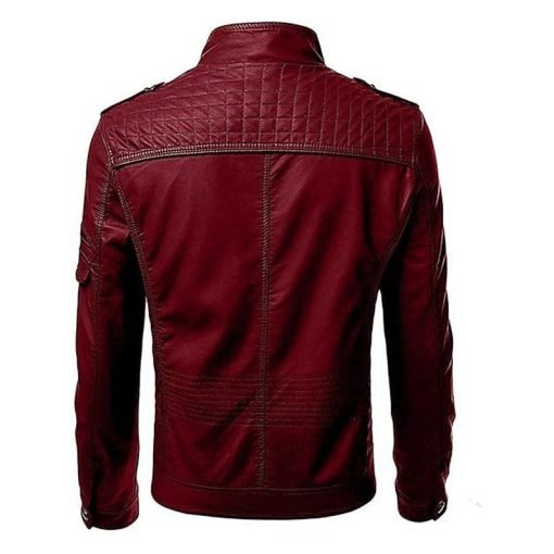 Men's Stand Collar Casual Leather Jacket