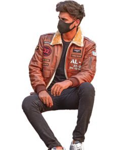 Mens Sheepskin Shearling Bomber Jacket