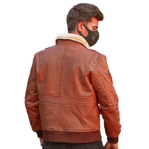 Mens Sheepskin Shearling Bomber Jacket