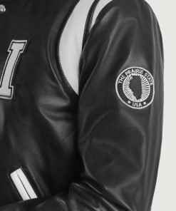 Liberte Illinois Black Leather Varsity Jacket